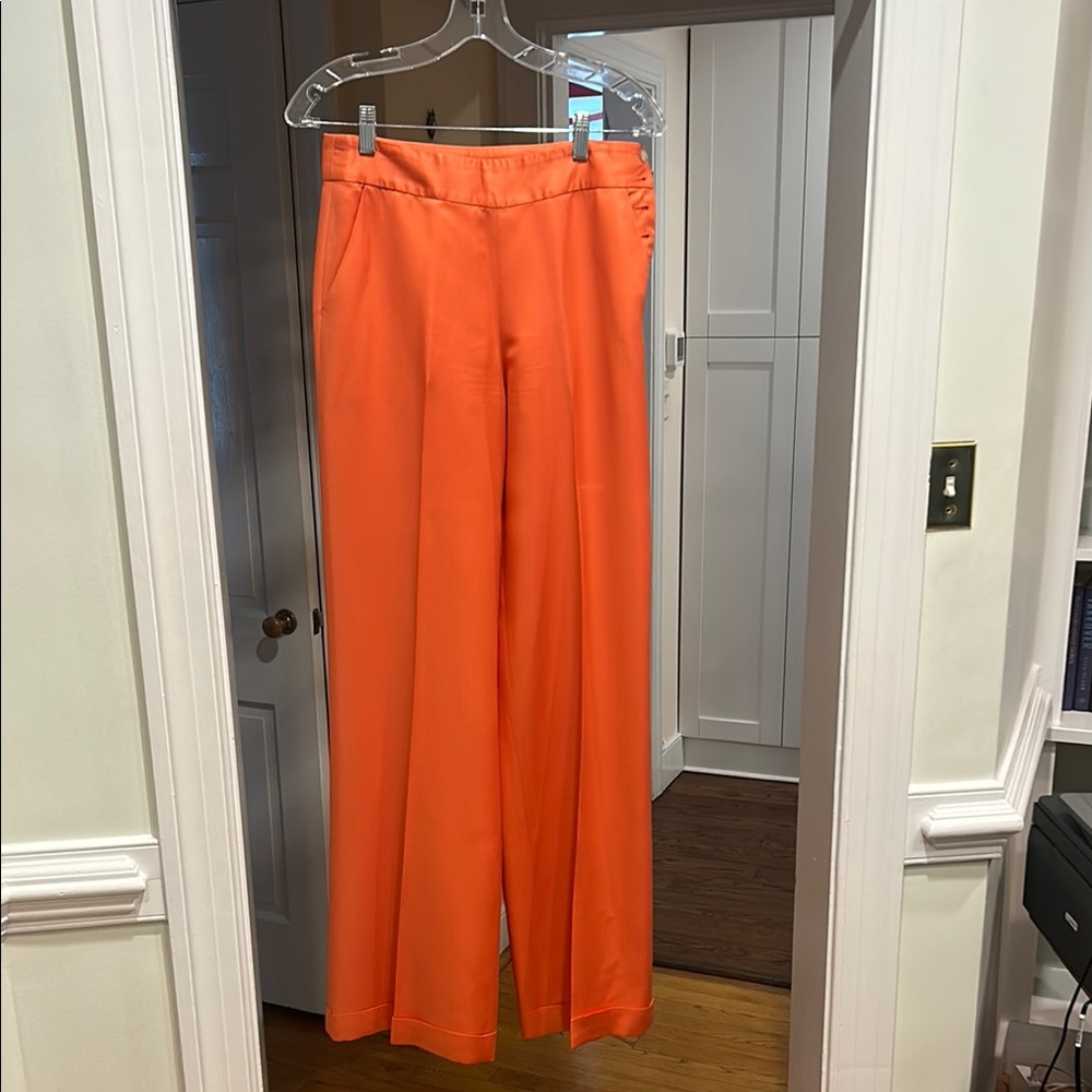 Ralph Lauren Silk Orange Wide Leg Pants